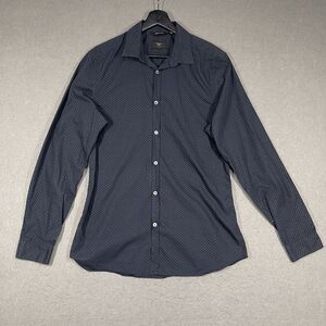 Paul Smith Shirt Mens 15.5 39 Navy Blue Barneys New York Tailored Fit Paisley